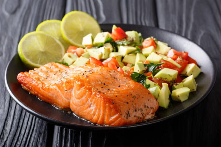 Baked Salmon with Pomegranate Salsa